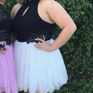 White and black dress